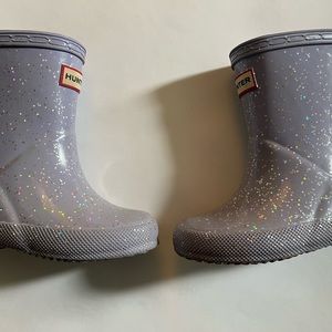 Lavender sparkle Hunter boots size 4 US 5